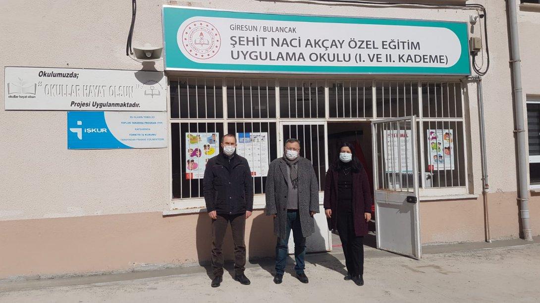 Müdürümüz Tosunoğlu, Bulancak Şehit Naci Akçay Özel Eğitim Uygulama Okulunda İncelemelerde Bulundu