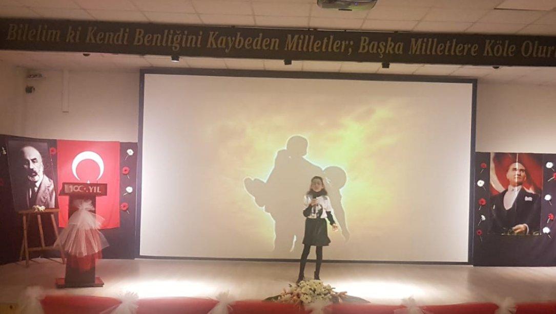 Ortaokullar Arası İstiklâl Marşı'nı Güzel Okuma Yarışması Finali Yapıldı