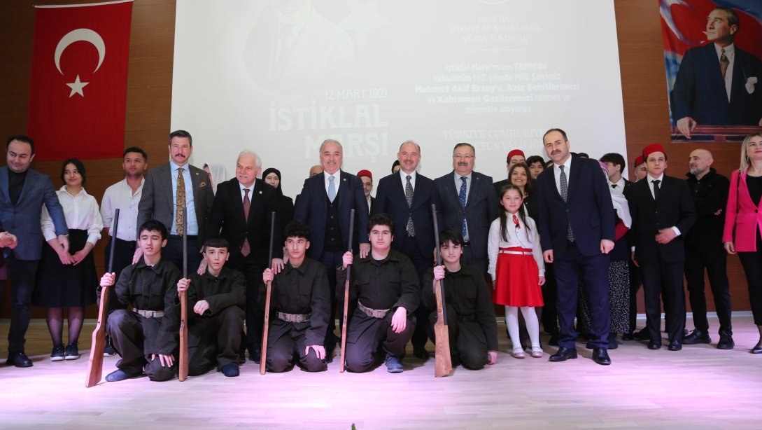 İstiklal Marşı'nın Kabulü ve Mehmet Akif Ersoy'u Anma Günü Programı Valimiz Mehmet Fatih Serdengeçti'nin Teşrifleriyle Yapıldı
